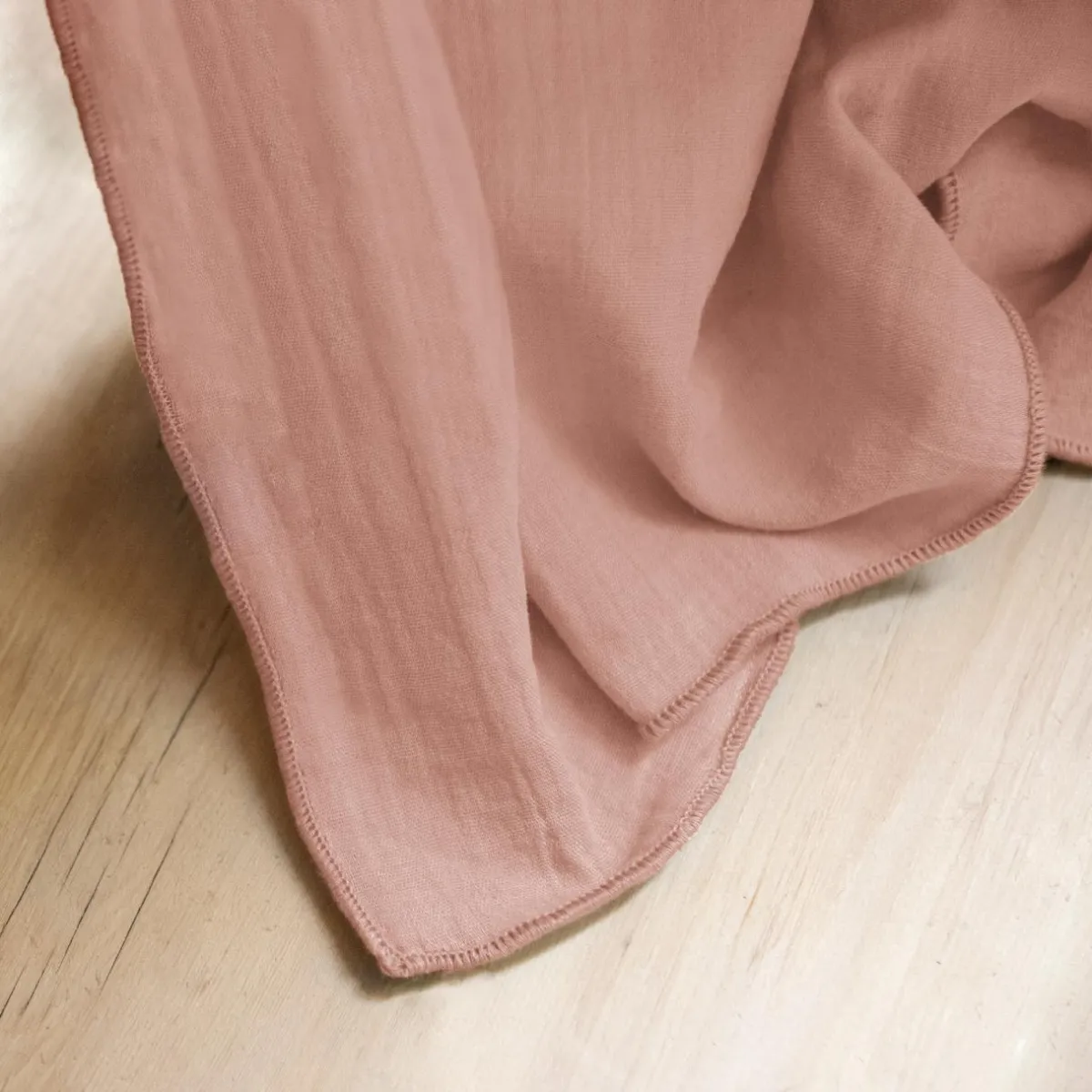EMINZA Nappe rectangulaire gaze de coton (150 x 250 cm) Gaïa Rose Pêche Discount