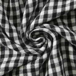 EMINZA Nappe rectangulaire gaze de coton (150 x 350 cm) Gaïa vichy e Noir Outlet