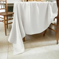 EMINZA Nappe rectangulaire lin lavé (170 x 250 cm) Louise he Blanc Best