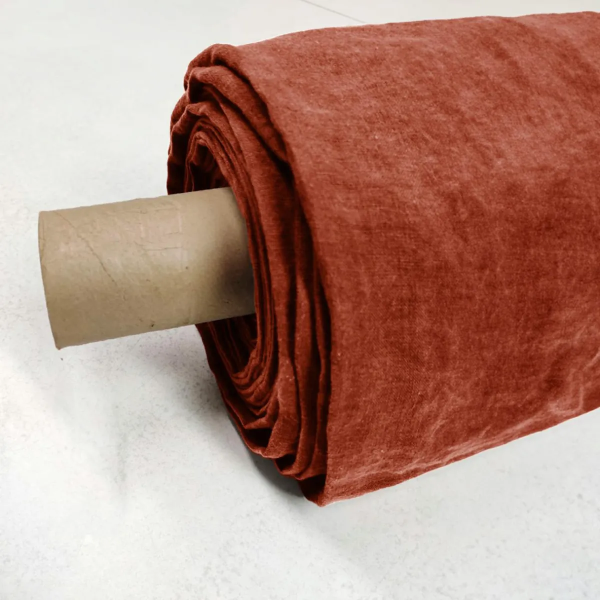 EMINZA Nappe rectangulaire lin lavé (170 x 250 cm) Louise Terracotta Hot