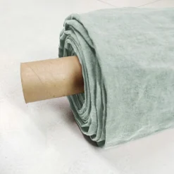 EMINZA Nappe rectangulaire lin lavé (170 x 350 cm) Louise Vert Eucalyptus Sale