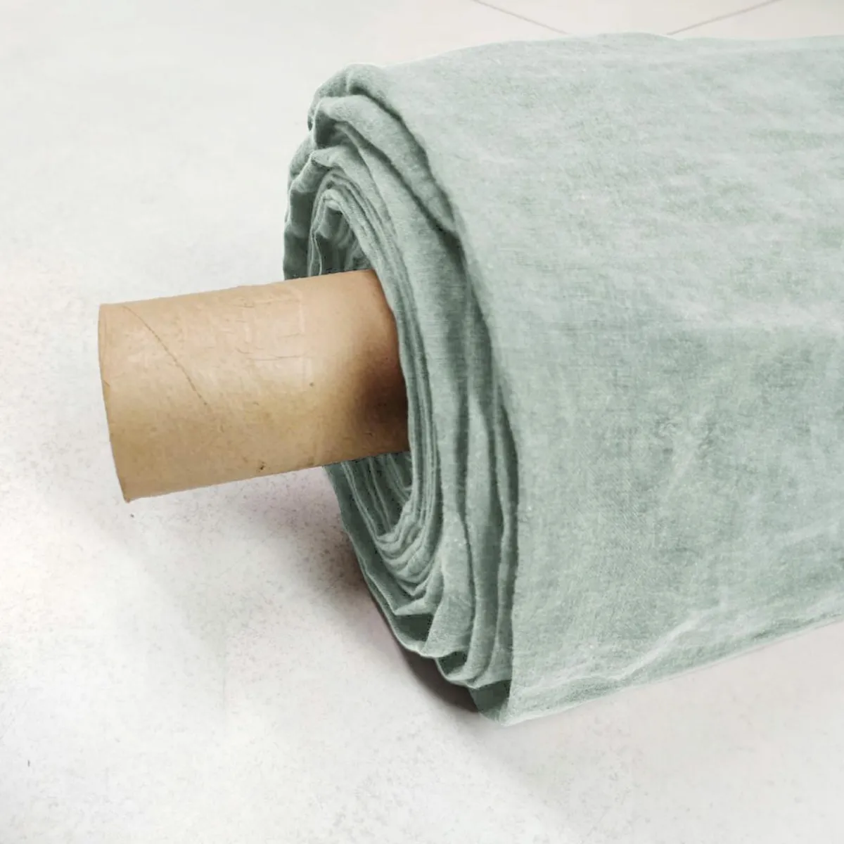EMINZA Nappe rectangulaire lin lavé (170 x 350 cm) Louise Vert Eucalyptus Sale