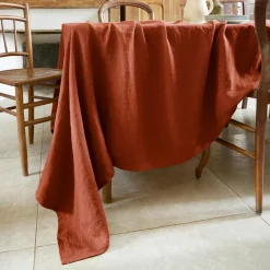EMINZA Nappe rectangulaire lin lavé (170 x 350 cm) Louise Terracotta Best