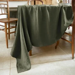 EMINZA Nappe rectangulaire lin lavé (170 x 250 cm) Louise Vert romarin Sale