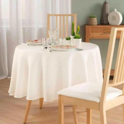 douceur d'intu017drieur Nappe Ronde (180 cm) Stella he Blanc Outlet