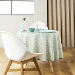 douceur d'intu017drieur Nappe ronde anti tache (180 cm) Piana Vert sauge Discount