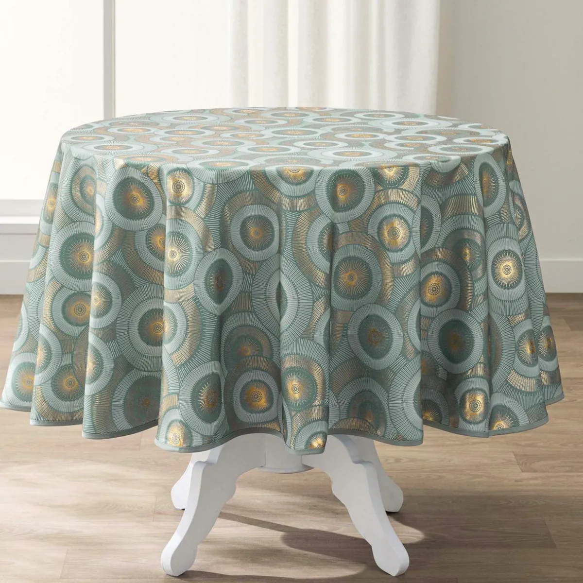 douceur d'intu017drieur Nappe ronde anti tache (180 cm) Eclipse Vert sauge Hot