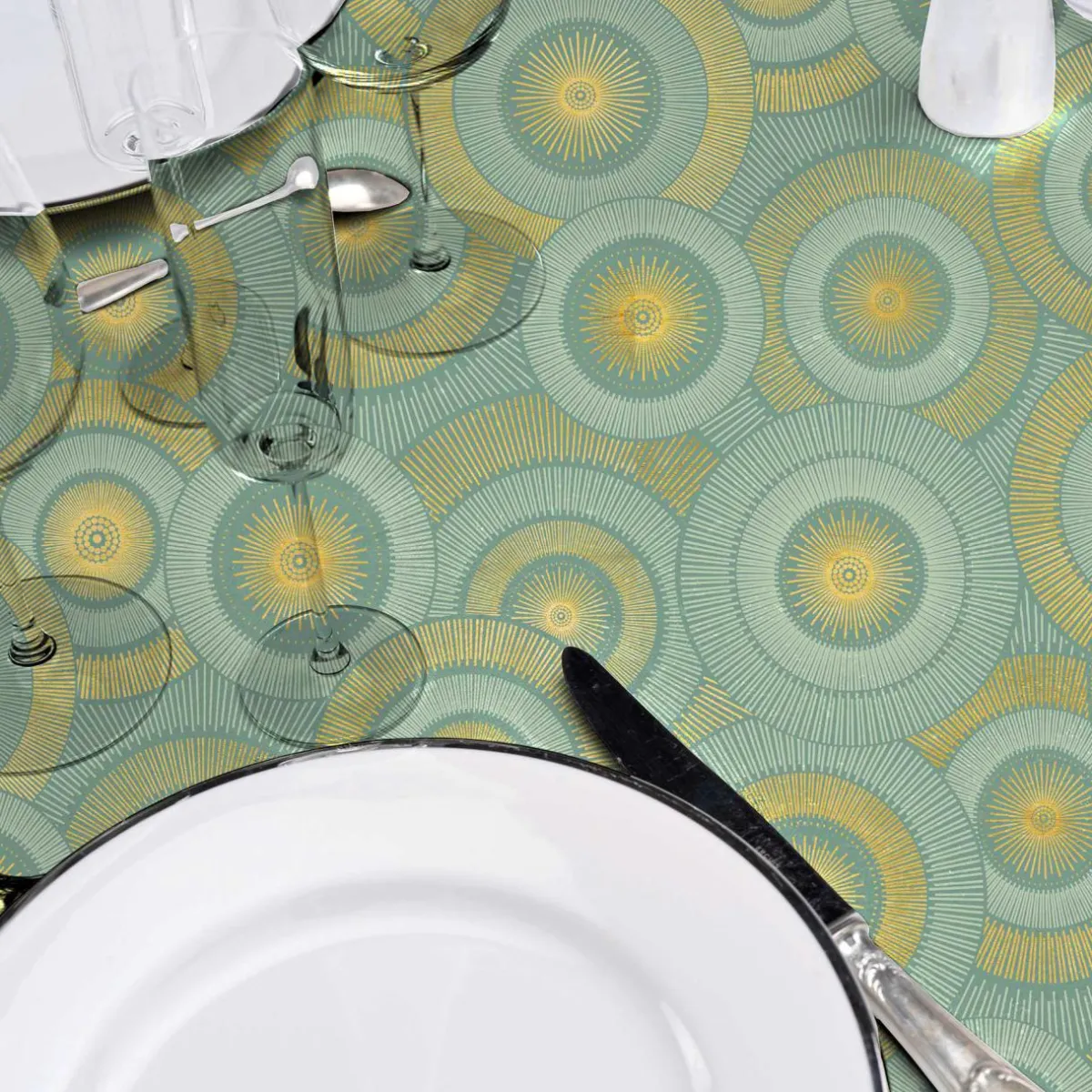 douceur d'intu017drieur Nappe ronde anti tache (180 cm) Eclipse Vert sauge Hot