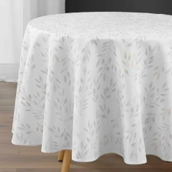 DOUCEUR D'INTERIEUR Nappe ronde anti tache (180 cm) Lonigold he Blanc Sale