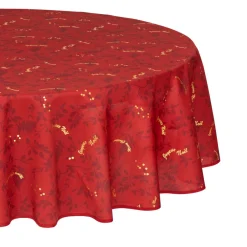 Feeric Lights & Christmas Nappe ronde anti tache (D180 cm) Réveillon Rouge Clearance