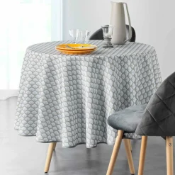 DOUCEUR D'INTERIEUR Nappe ronde anti tache (D180 cm) Artchic he Blanc Hot