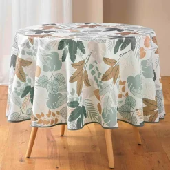 douceur d'intu017drieur Nappe ronde antitache (180 cm) Fidji e Vert New