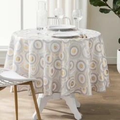 douceur d'intu017drieur Nappe ronde antitache (180 cm) Eclipse he Blanc