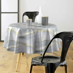 douceur d'intu017drieur Nappe ronde enduite PVC (160 cm) Marbrelle e Gris Clearance