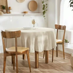 EMINZA Nappe ronde gaze de coton (180 cm) Gaïa pampa Beige Outlet