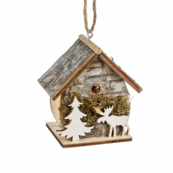 Feeric Lights & Christmas Nichoir de Noël à suspendre (H6,5 cm) Sapin renne Naturel New