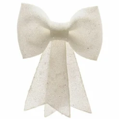 KAEMINGK Nœud pailleté (H14 cm) Royal Blanc Discount