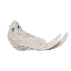 KAEMINGK Oiseau sur pince (L13 cm) Hakuba clair Beige New