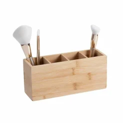 5 Five Simply Smart Organisateur de maquillage 4 compartiments Bambou Naturel