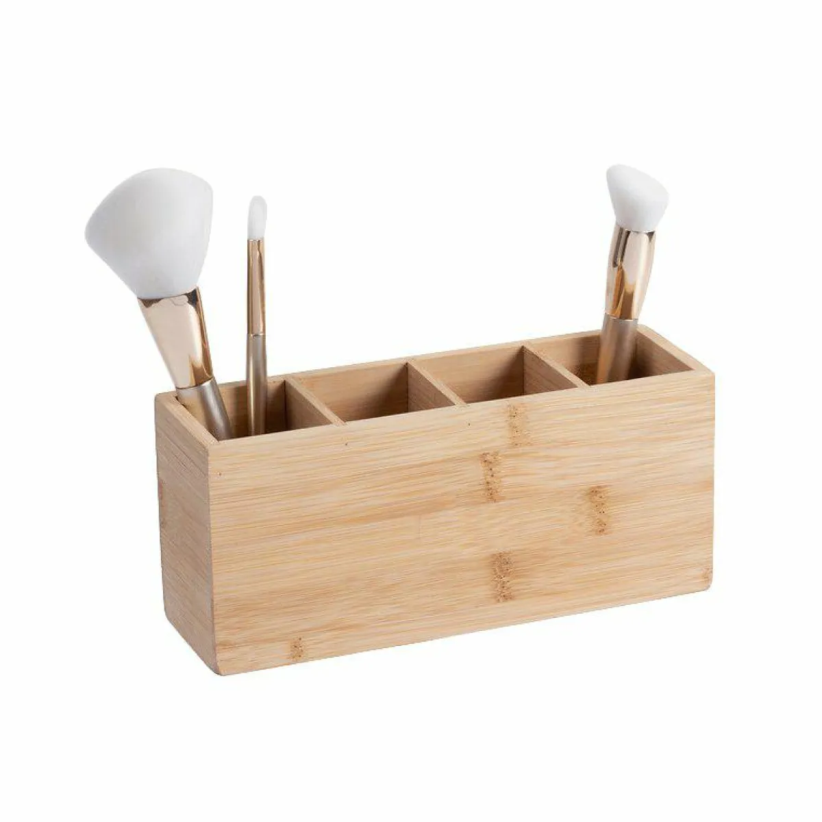 5 Five Simply Smart Organisateur de maquillage 4 compartiments Bambou Naturel