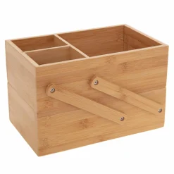 5 Five Simply Smart Organisateur de maquillage 2 niveaux Bambou Naturel