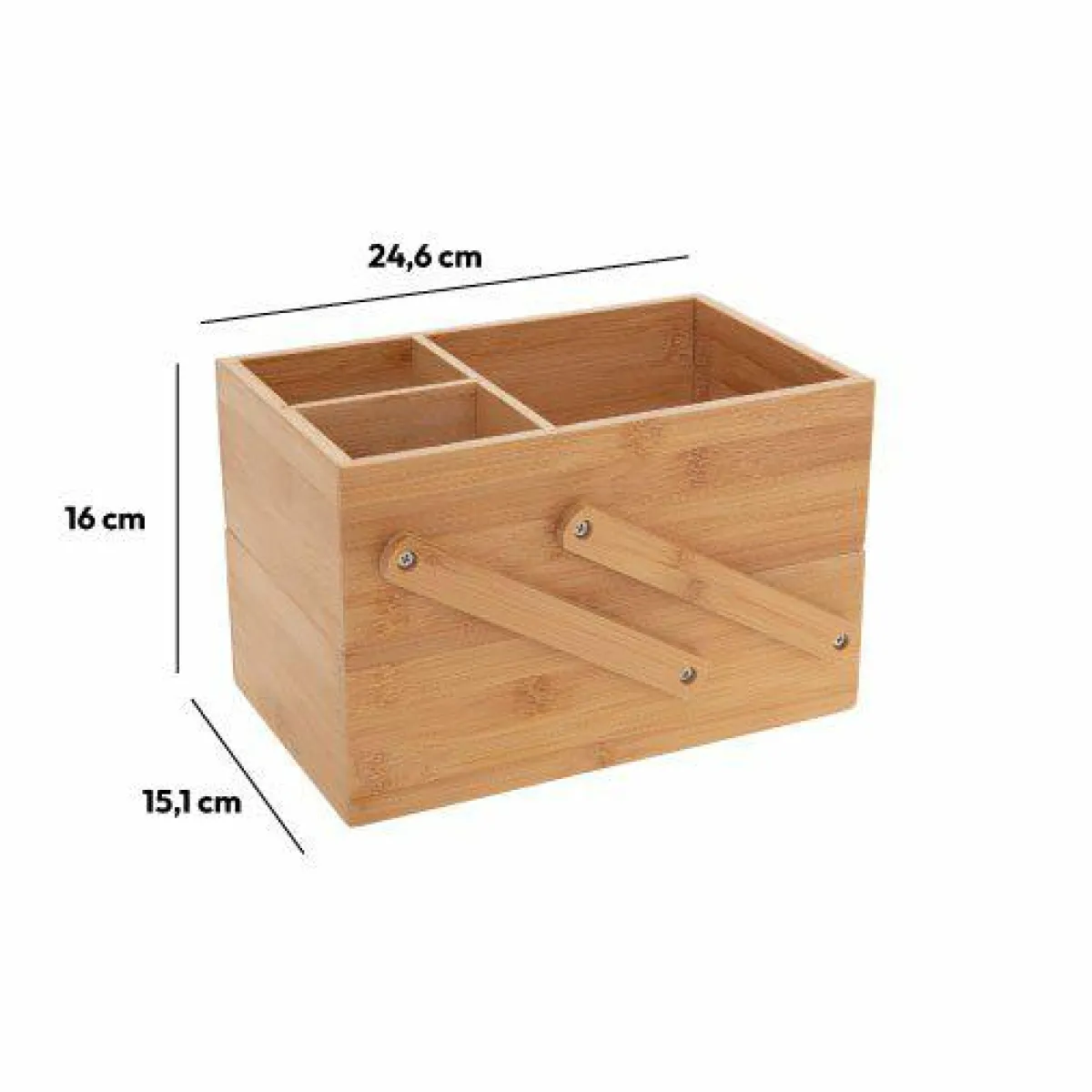 5 Five Simply Smart Organisateur de maquillage 2 niveaux Bambou Naturel