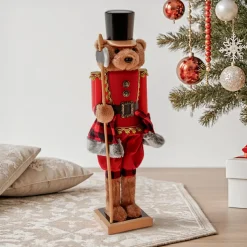 KOOPMAN Ours casse-noisette (H60 cm) Misha le soldat Rouge et Noir Clearance
