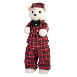 KOOPMAN Ours de Noël (H52 cm) Teddy carreaux tartan Rouge Hot