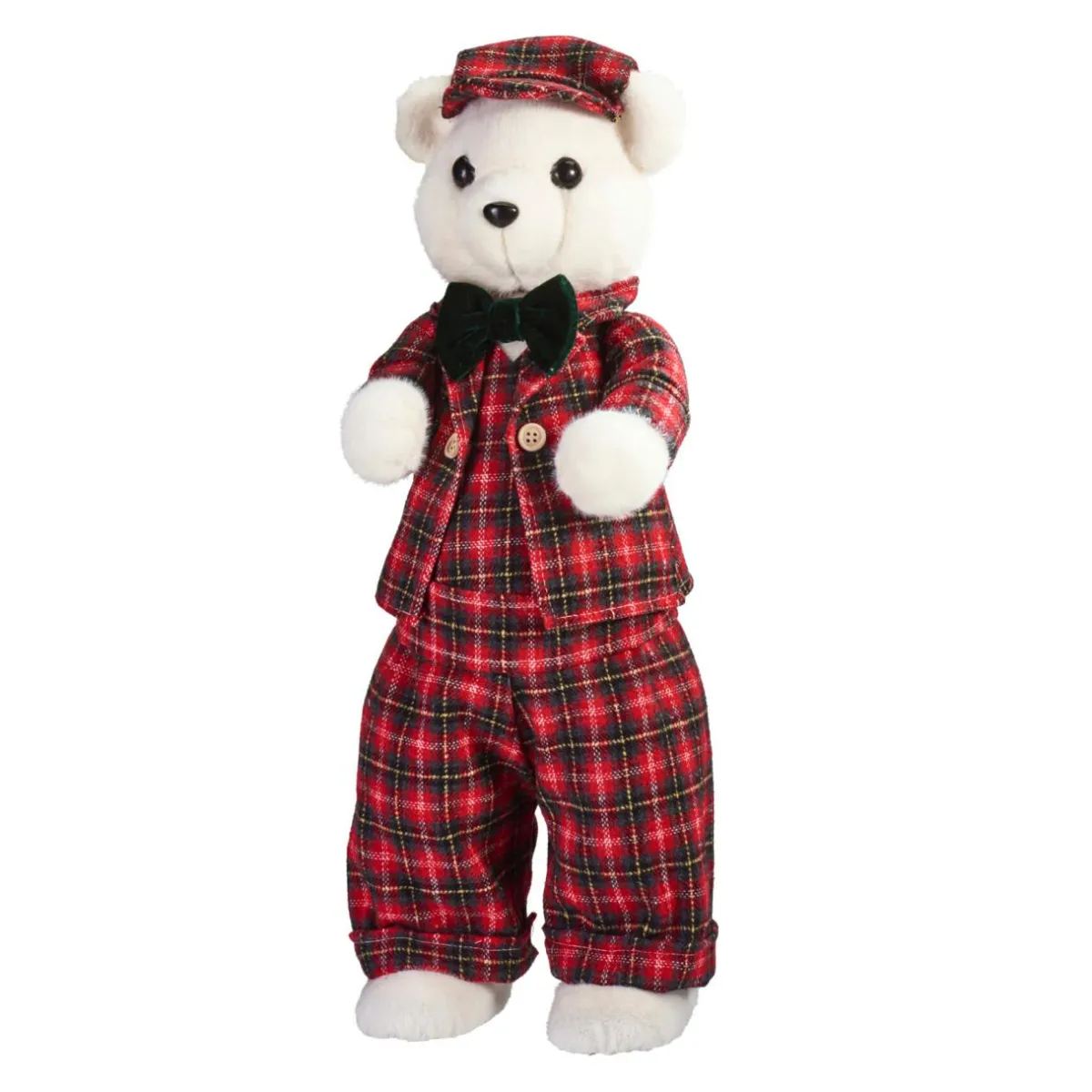 KOOPMAN Ours de Noël (H52 cm) Teddy carreaux tartan Rouge Hot