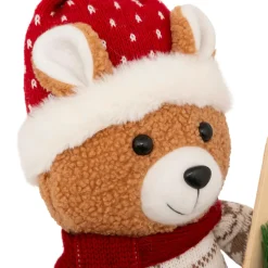 JJA Ours peluche debout (H50 cm) Petit Skieur Rouge Outlet