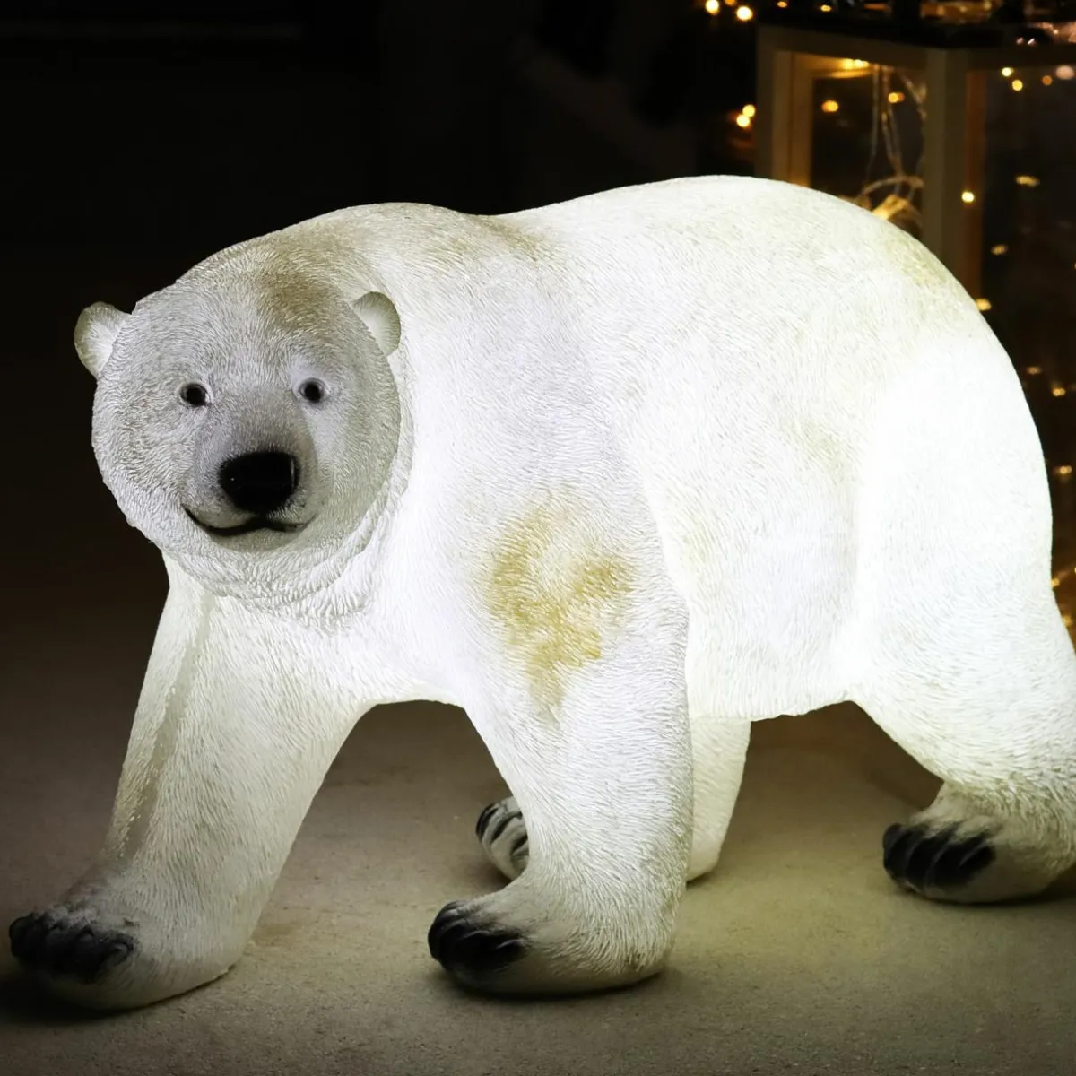 KAEMINGK Ours polaire lumineux fibre de verre 8 LED (H35 cm) Viken Blanc froid Outlet