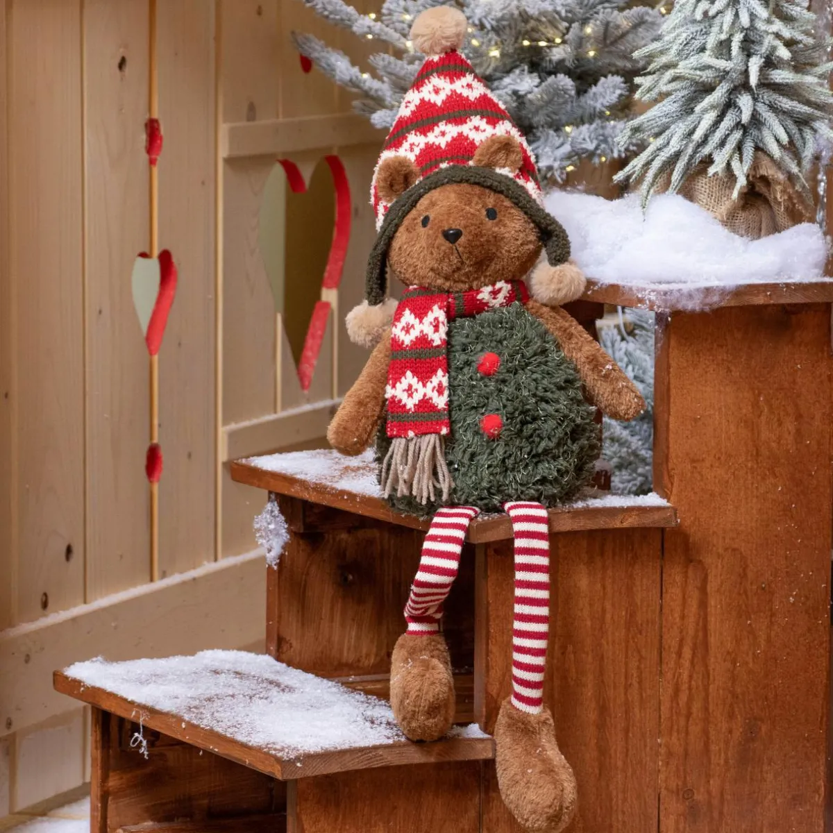 KAEMINGK Ourson de Noël déco (H68 cm) Max à la montagne Gris Hot