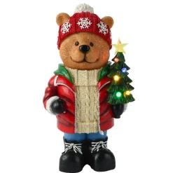 KAEMINGK Ourson lumineux à piles 7 LED (H38 cm) Tiboo Multicolore Hot