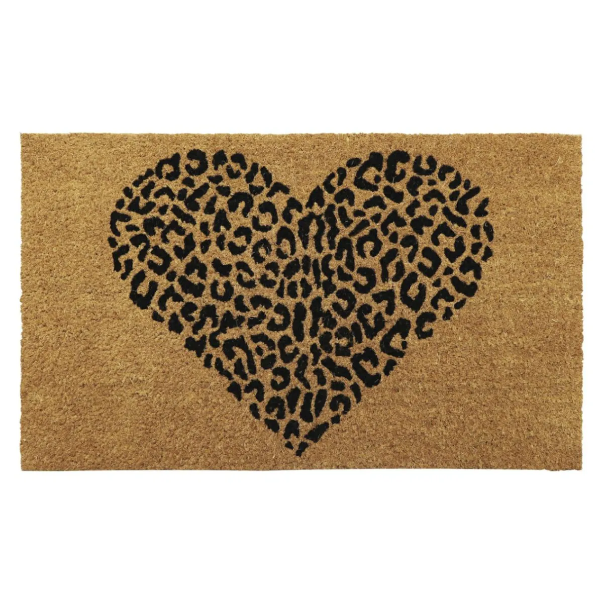 LUANCE Paillasson Coco (45 x 75 cm) Leopard Noir Best