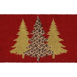 LUANCE Paillasson de Noël coco (45 x 75 cm) Sapin Rouge Outlet