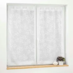 DOUCEUR D'INTERIEUR Paire de voilages à passants (60 x 120 cm) Karla Blanc New