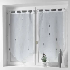 DOUCEUR D'INTERIEUR Paire de voilages à passants (45 x 120 cm) Chenilla Gris Outlet