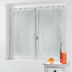 DOUCEUR D'INTERIEUR Paire de voilages à passants (90 x 160 cm) Filiane Blanc New