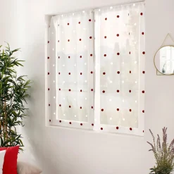 ENJOY HOME Paire de voilages passe-tringle (60 x 160 cm) Pointia Bordeaux