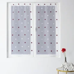 ENJOY HOME Paire de voilages passe-tringle (60 x 160 cm) Pointia Bordeaux