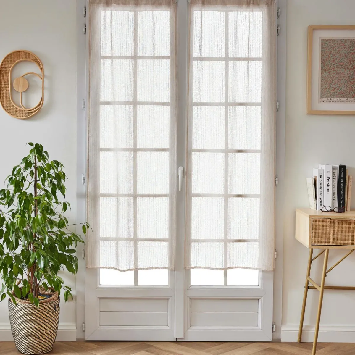 EMINZA Paire de voilages passe-tringle (60 x 160 cm) Arthur Beige Online