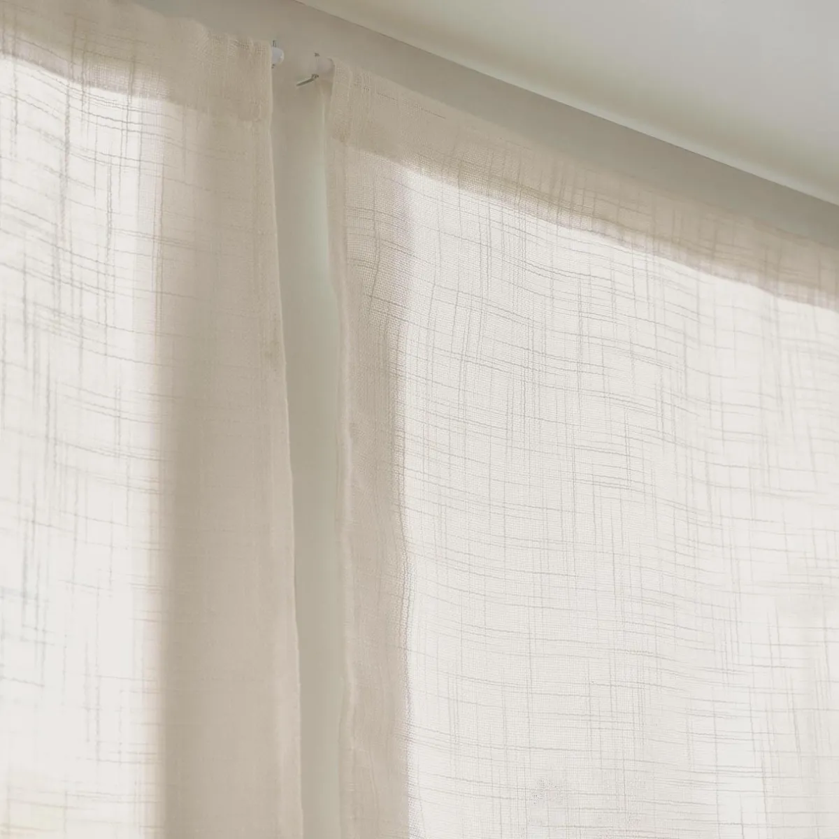 EMINZA Paire de voilages passe-tringle effet lin (70 x 200 cm) Robin Beige Sale