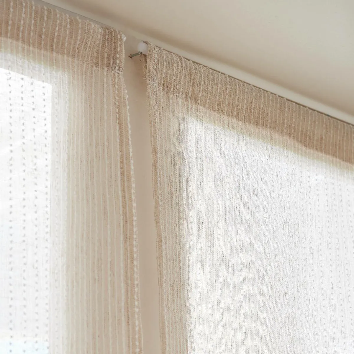 EMINZA Paire de voilages passe-tringle (60 x 90 cm) Arthur Beige Outlet