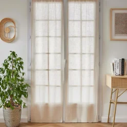 EMINZA Paire de voilages passe-tringle effet lin (70 x 200 cm) Luca Beige Online