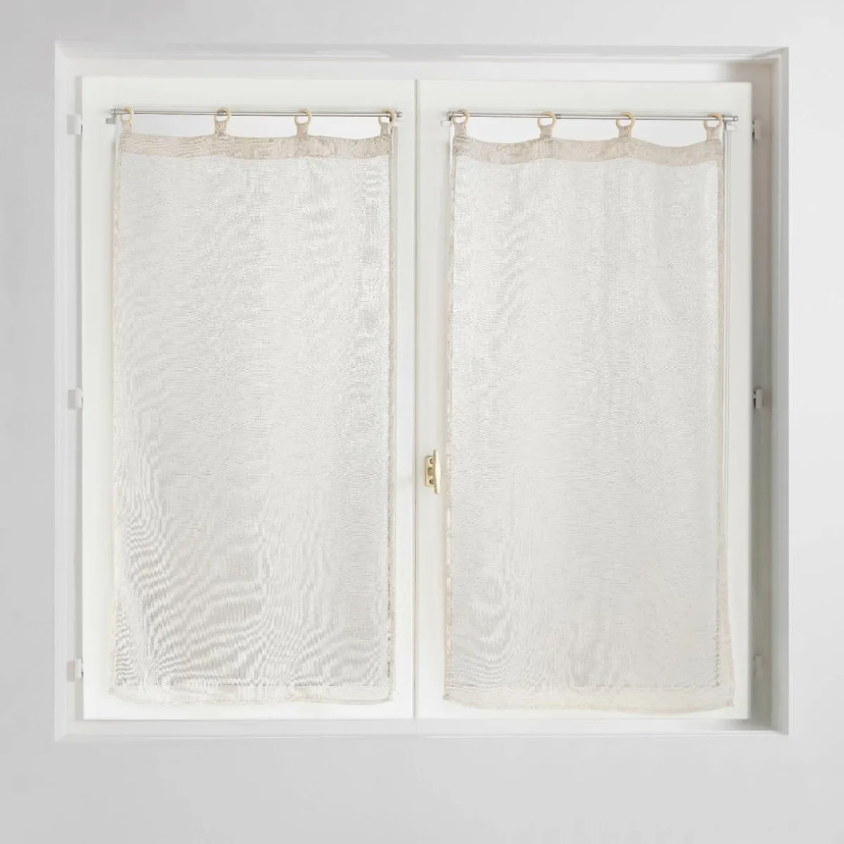 douceur d'intu017drieur Paire de voilages tissés œillets bois (60 x 160 cm) Minalisa Beige Best
