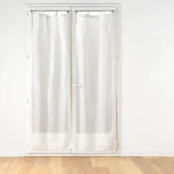 douceur d'intu017drieur Paire de voilages tissés œillets bois (70 x 200 cm) Minalisa Blanc