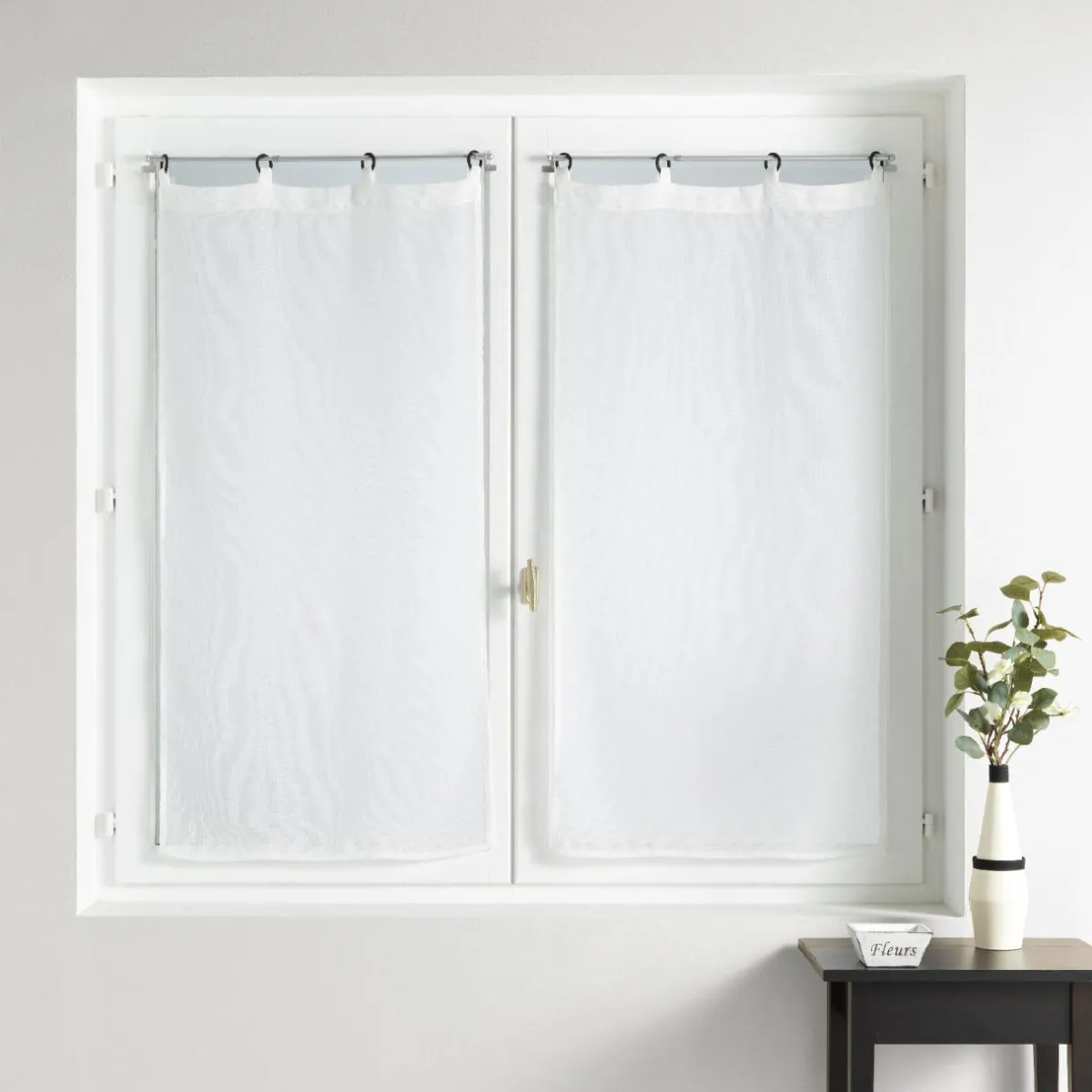 douceur d'intu017drieur Paire de voilages tissés oeillets (60 x 120 cm) Davina Blanc Outlet