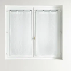 douceur d'intu017drieur Paire de voilages tissés oeillets (60 x 120 cm) Davina Blanc Outlet