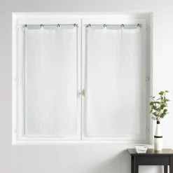 douceur d'intu017drieur Paire de voilages tissés oeillets (60 x 160 cm) Davina Blanc New