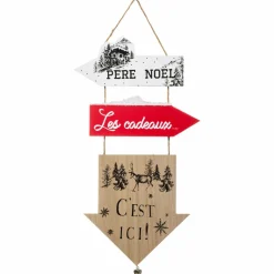 Feeric Lights & Christmas Pancarte en bois (H51 cm) Flèches de Noël Naturel Clearance